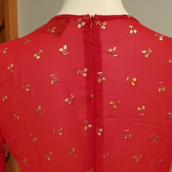 Triple F Red with Gold Cherries Shorts Romper - Picture 8 of 11